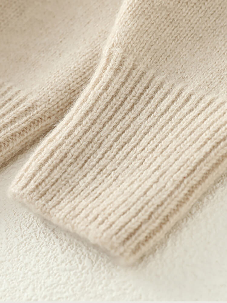 Kids Soft Puppy Intarsia Thick Cashmere Crew Neck Sweater